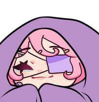 kiwi with blanket over head